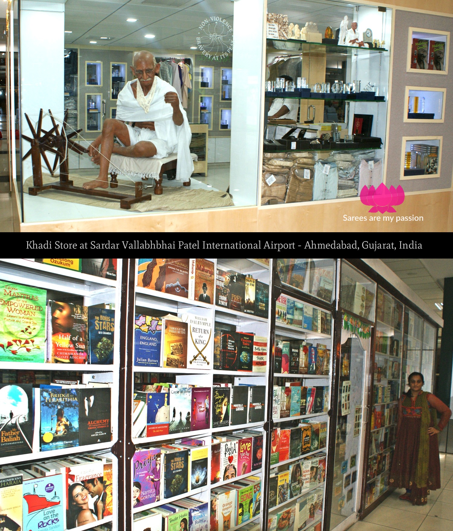 Khadi Store at Sardar Vallabhbhai Patel International Airport Ahmedabad Gujarat India - Sarees are my passion